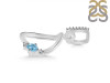 Blue Topaz & White Topaz Alphabet D Pendant BTZ-RDA-30.