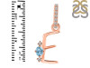 Blue Topaz & White Topaz Alphabet E Pendant BTZ-RDA-31.