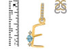 Blue Topaz & White Topaz Alphabet E Pendant BTZ-RDA-31.