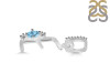 Blue Topaz & White Topaz Alphabet E Pendant BTZ-RDA-31.