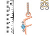 Blue Topaz & White Topaz Alphabet F Pendant BTZ-RDA-32.