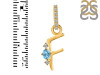 Blue Topaz & White Topaz Alphabet F Pendant BTZ-RDA-32.