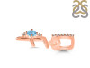 Blue Topaz & White Topaz Alphabet F Pendant BTZ-RDA-32.