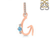 Blue Topaz & White Topaz Alphabet G Pendant BTZ-RDA-33.