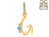 Blue Topaz & White Topaz Alphabet G Pendant BTZ-RDA-33.