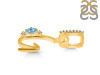 Blue Topaz & White Topaz Alphabet G Pendant BTZ-RDA-33.