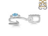 Blue Topaz & White Topaz Alphabet G Pendant BTZ-RDA-33.
