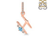 Blue Topaz & White Topaz Alphabet H Pendant BTZ-RDA-34.