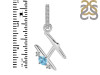 Blue Topaz & White Topaz Alphabet H Pendant BTZ-RDA-34.