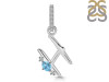 Blue Topaz & White Topaz Alphabet H Pendant BTZ-RDA-34.