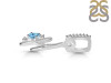 Blue Topaz & White Topaz Alphabet H Pendant BTZ-RDA-34.