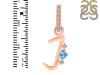 Blue Topaz & White Topaz Alphabet J Pendant BTZ-RDA-36.