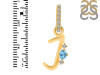 Blue Topaz & White Topaz Alphabet J Pendant BTZ-RDA-36.