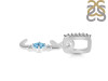 Blue Topaz & White Topaz Alphabet J Pendant BTZ-RDA-36.