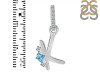 Blue Topaz & White Topaz Alphabet K Pendant BTZ-RDA-37.