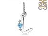 Blue Topaz & White Topaz Alphabet L Pendant BTZ-RDA-38.