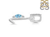 Blue Topaz & White Topaz Alphabet L Pendant BTZ-RDA-38.