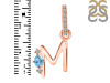 Blue Topaz & White Topaz Alphabet M Pendant BTZ-RDA-39.