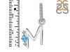 Blue Topaz & White Topaz Alphabet M Pendant BTZ-RDA-39.