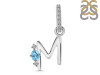 Blue Topaz & White Topaz Alphabet M Pendant BTZ-RDA-39.