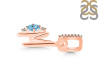 Blue Topaz & White Topaz Alphabet M Pendant BTZ-RDA-39.