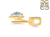 Blue Topaz & White Topaz Alphabet M Pendant BTZ-RDA-39.