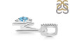 Blue Topaz & White Topaz Alphabet M Pendant BTZ-RDA-39.