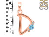 Blue Topaz & White Topaz Alphabet D Pendant BTZ-RDA-4.