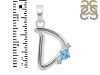 Blue Topaz & White Topaz Alphabet D Pendant BTZ-RDA-4.