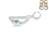 Blue Topaz & White Topaz Alphabet D Pendant BTZ-RDA-4.