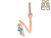 Blue Topaz & White Topaz Alphabet N Pendant BTZ-RDA-40.