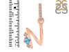 Blue Topaz & White Topaz Alphabet N Pendant BTZ-RDA-40.