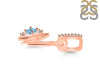 Blue Topaz & White Topaz Alphabet N Pendant BTZ-RDA-40.