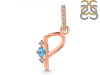 Blue Topaz & White Topaz Alphabet P Pendant BTZ-RDA-42.