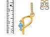 Blue Topaz & White Topaz Alphabet P Pendant BTZ-RDA-42.