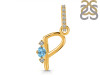 Blue Topaz & White Topaz Alphabet P Pendant BTZ-RDA-42.