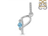 Blue Topaz & White Topaz Alphabet P Pendant BTZ-RDA-42.