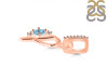 Blue Topaz & White Topaz Alphabet P Pendant BTZ-RDA-42.