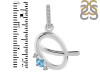 Blue Topaz & White Topaz Alphabet Q Pendant BTZ-RDA-43.