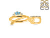 Blue Topaz & White Topaz Alphabet Q Pendant BTZ-RDA-43.