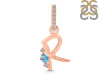 Blue Topaz & White Topaz Alphabet R Pendant BTZ-RDA-44.
