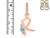 Blue Topaz & White Topaz Alphabet R Pendant BTZ-RDA-44.