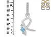 Blue Topaz & White Topaz Alphabet R Pendant BTZ-RDA-44.