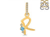 Blue Topaz & White Topaz Alphabet R Pendant BTZ-RDA-44.