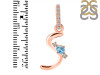 Blue Topaz & White Topaz Alphabet S Pendant BTZ-RDA-45.
