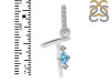 Blue Topaz & White Topaz Alphabet T Pendant BTZ-RDA-46.