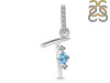 Blue Topaz & White Topaz Alphabet T Pendant BTZ-RDA-46.