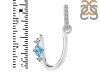 Blue Topaz & White Topaz Alphabet U Pendant BTZ-RDA-47.