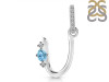 Blue Topaz & White Topaz Alphabet U Pendant BTZ-RDA-47.