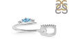 Blue Topaz & White Topaz Alphabet U Pendant BTZ-RDA-47.